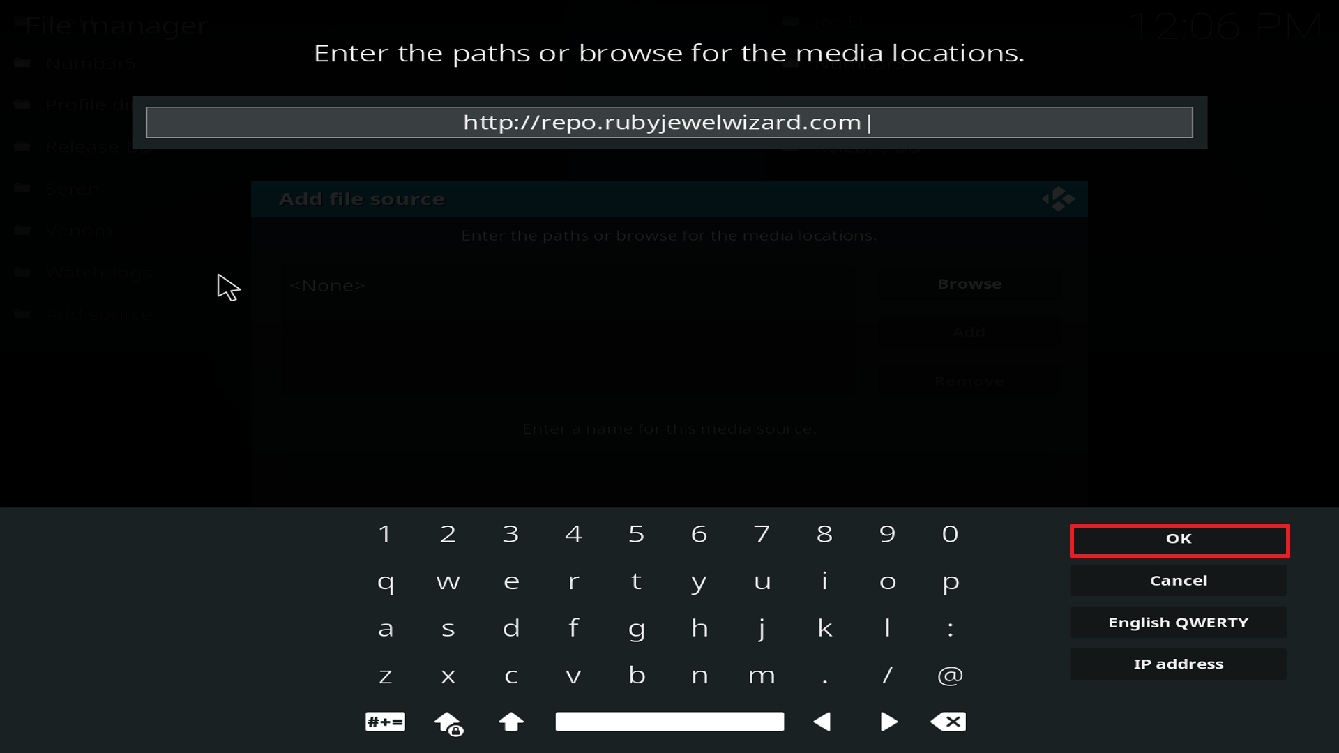 Step 10 Installing 7 of 9 on Kodi