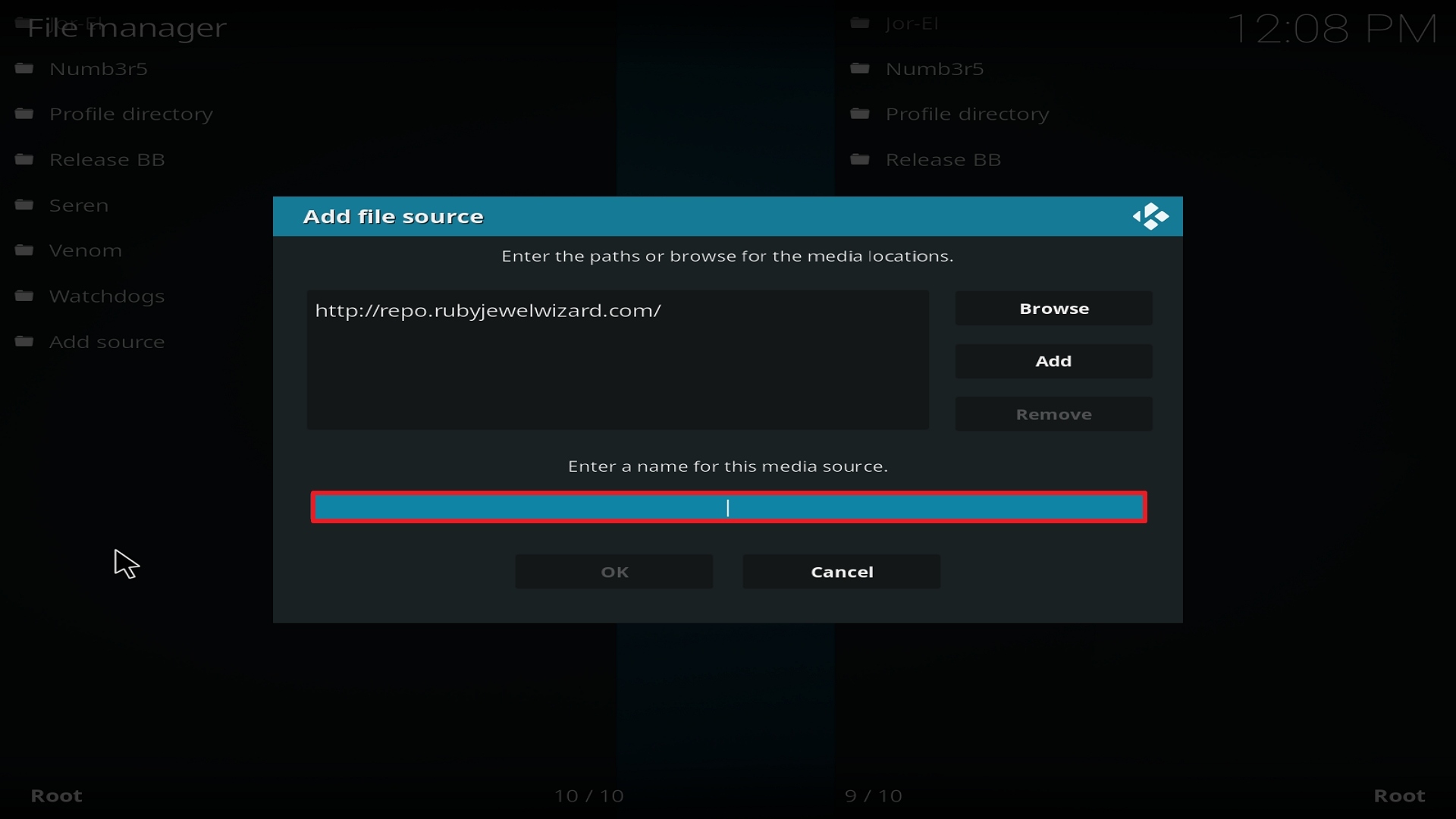 Step 11 Installing 7 of 9 on Kodi