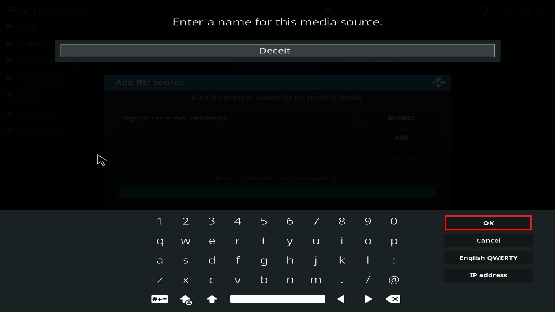 Step 13 Installing Deceit on Kodi