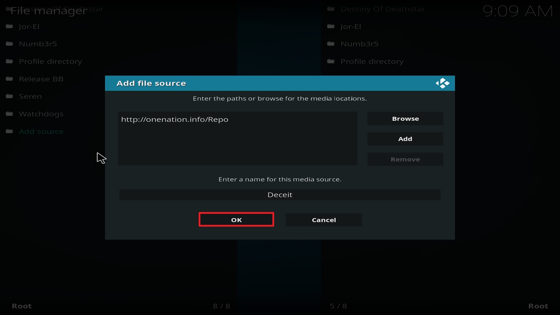 Step 14 Installing Deceit on Kodi