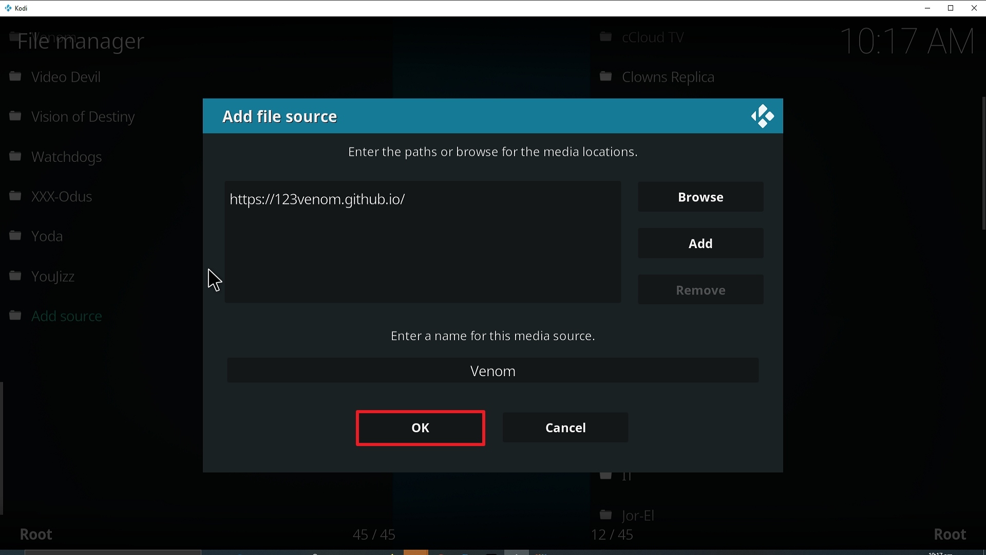 Step 14 Installing Venom Kodi addon on Kodi