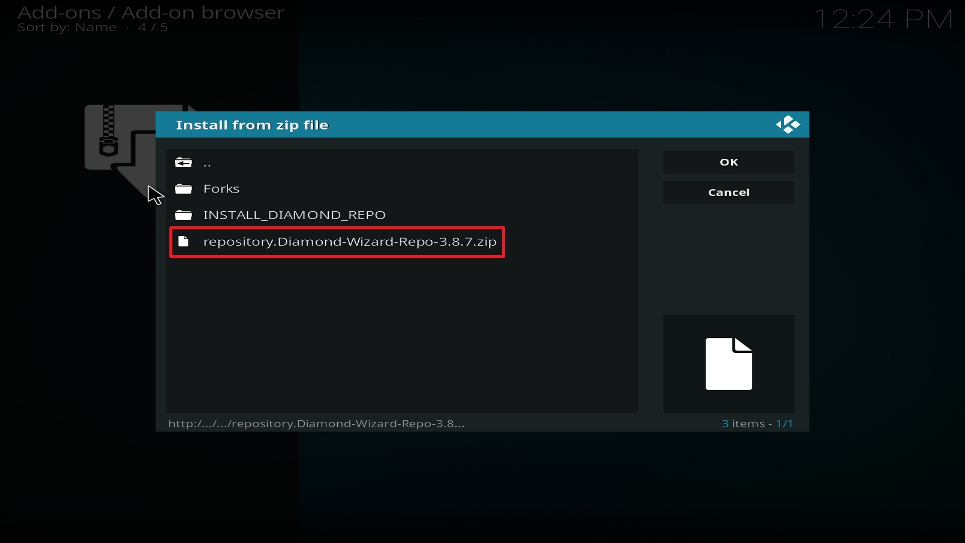 Step 18 Installing 7 of 9 on Kodi
