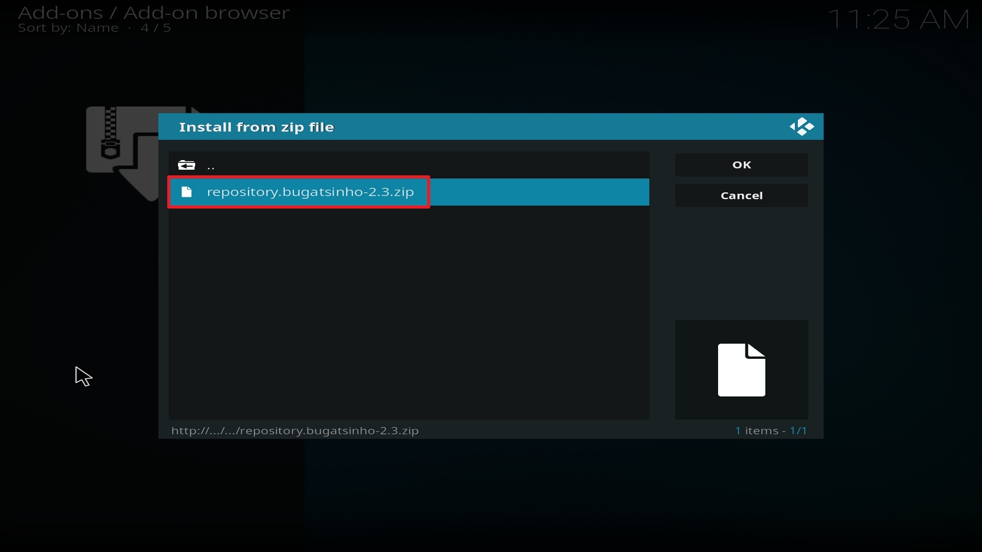 Step 18 Installing Release BB on Kodi