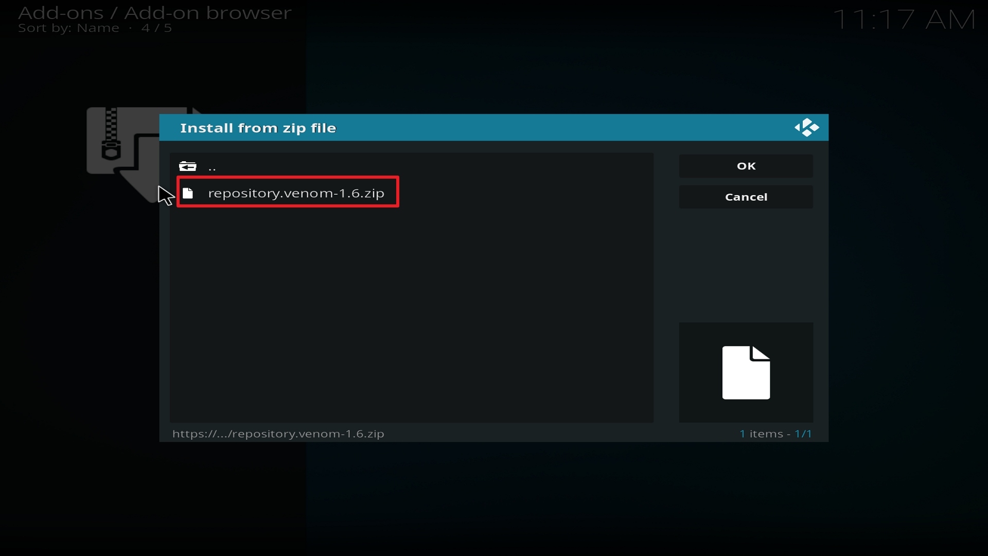Step 18 Installing Venom on Kodi