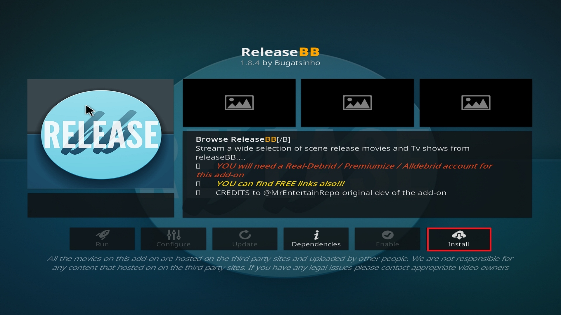 Step 23 Installing Release BB on Kodi
