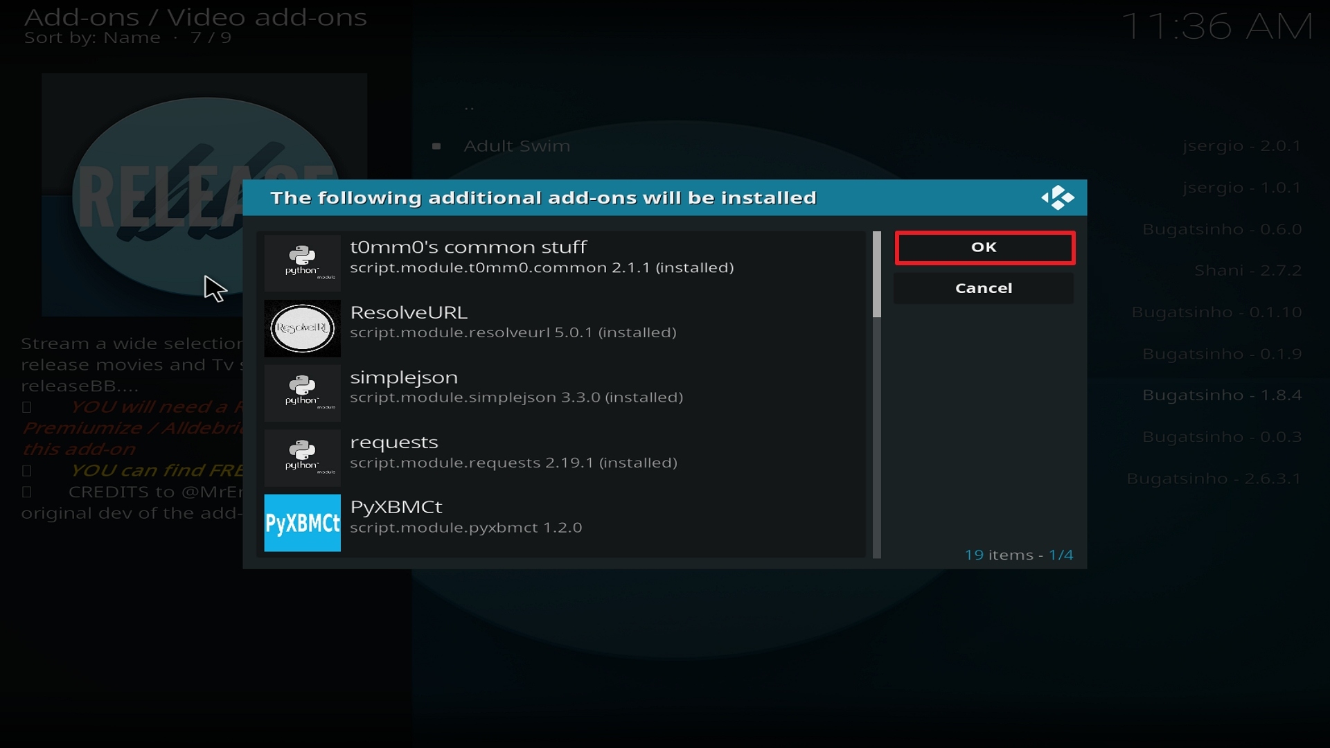 Step 24 Installing Release BB on Kodi