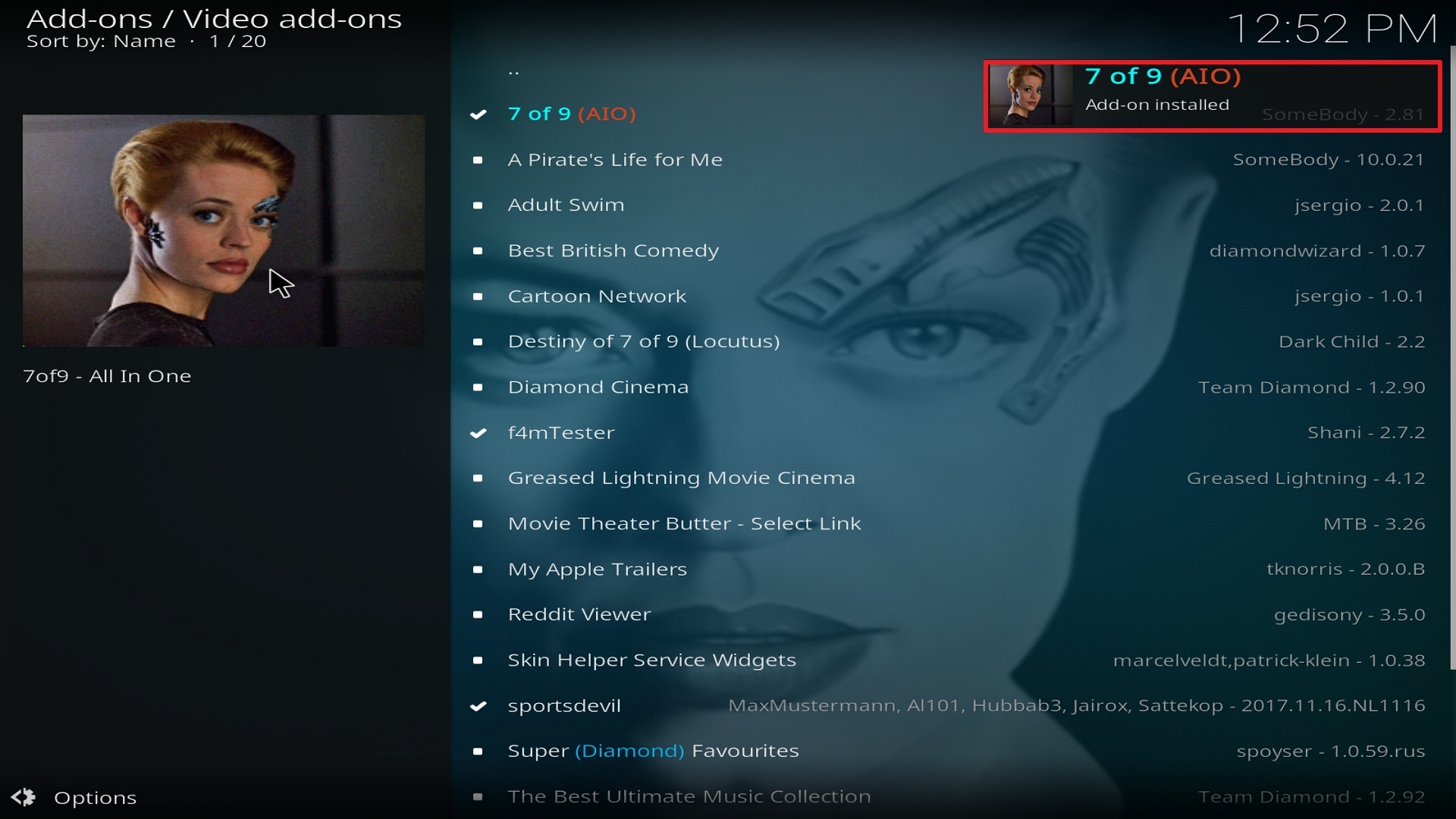 Step 25 Installing 7 of 9 on Kodi