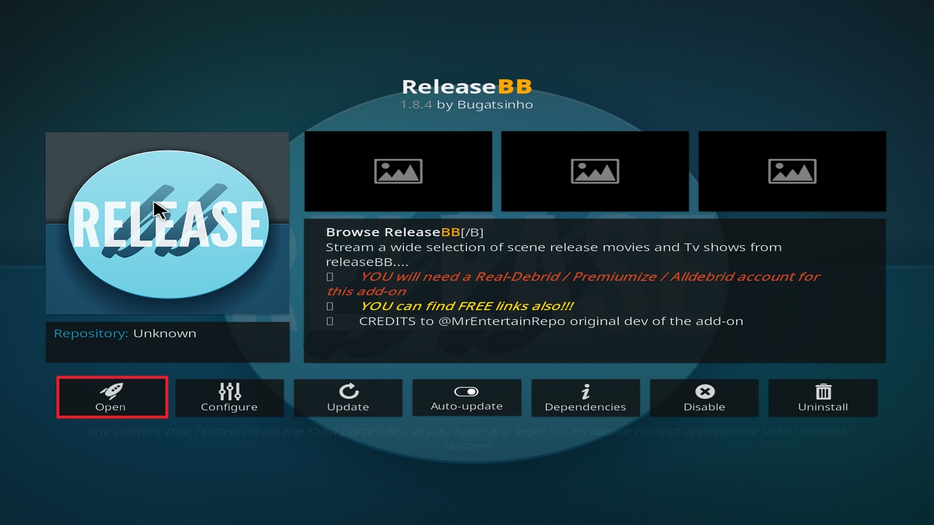 Step 26 Installing Release BB on Kodi