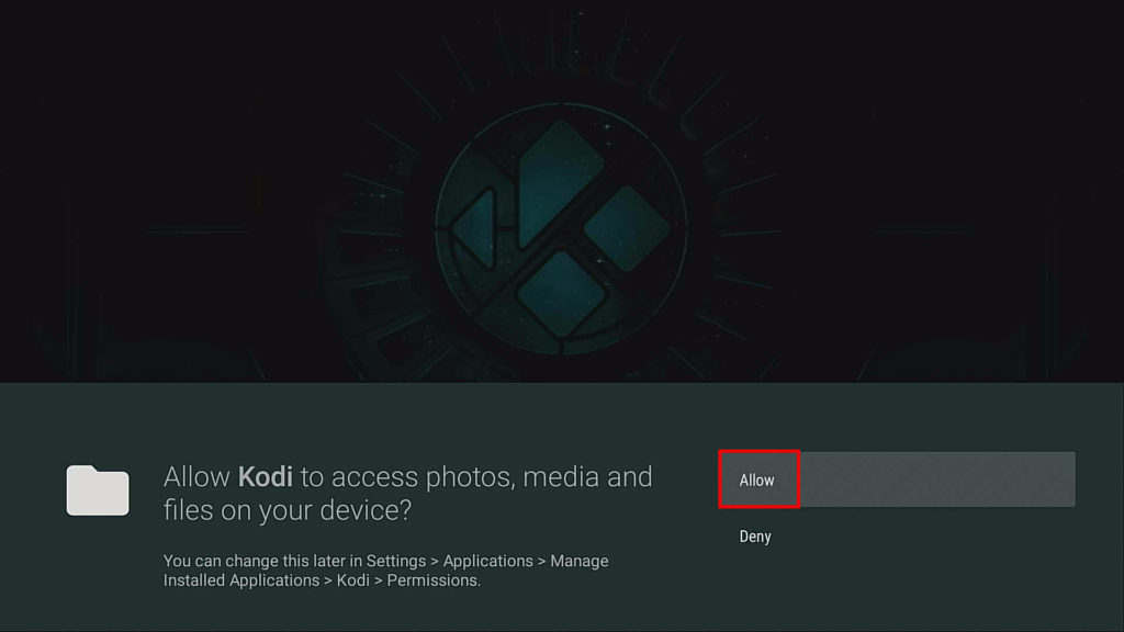 kodi allow access to files