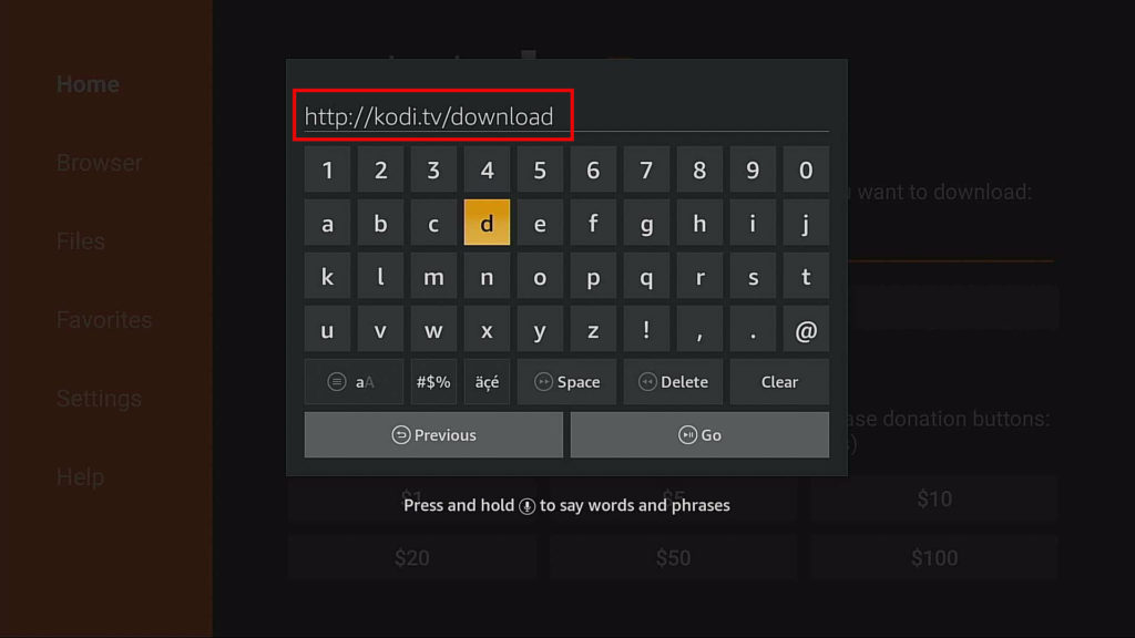 type url in downloader