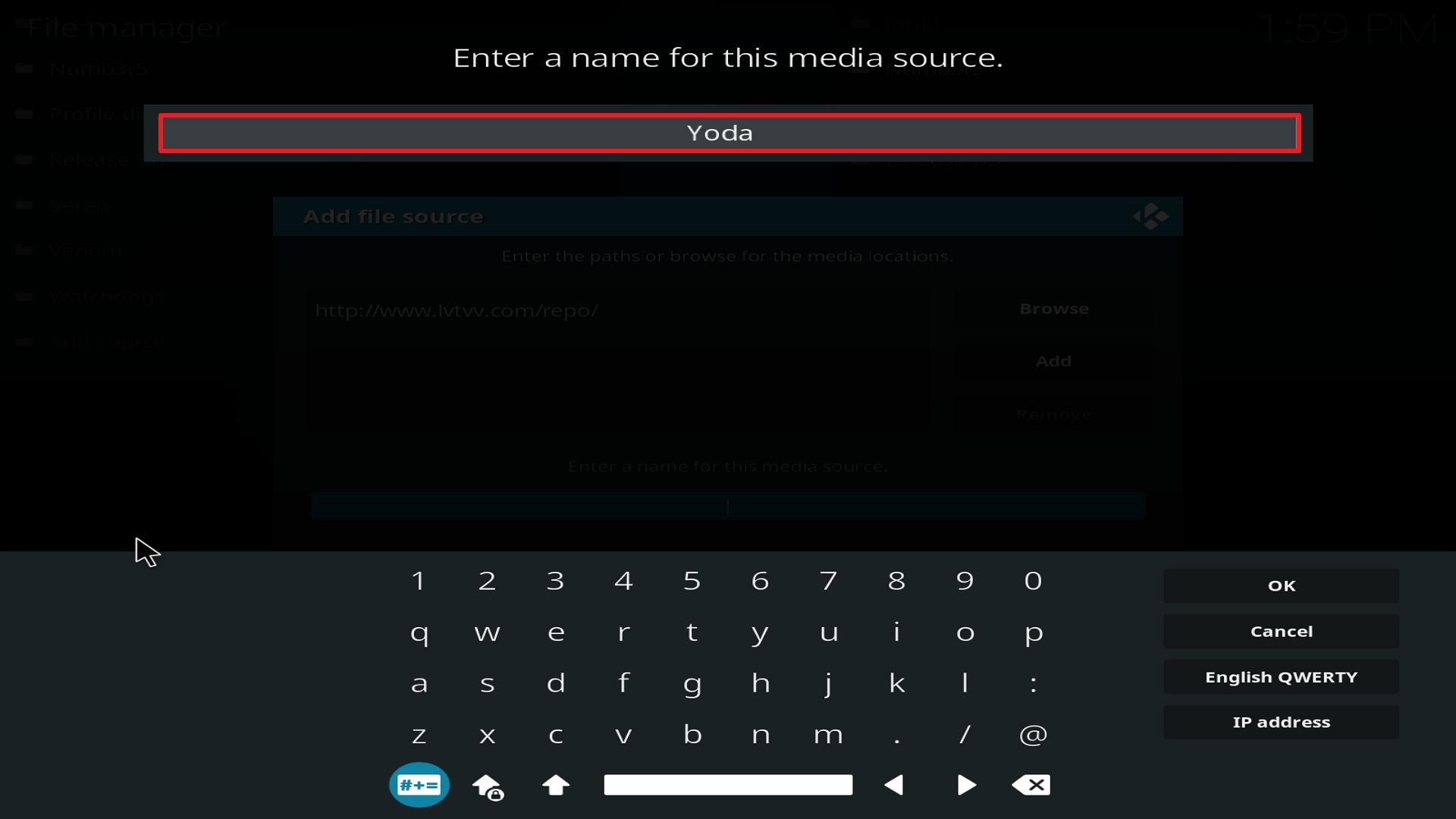Step 12 Installing Yoda on Kodi
