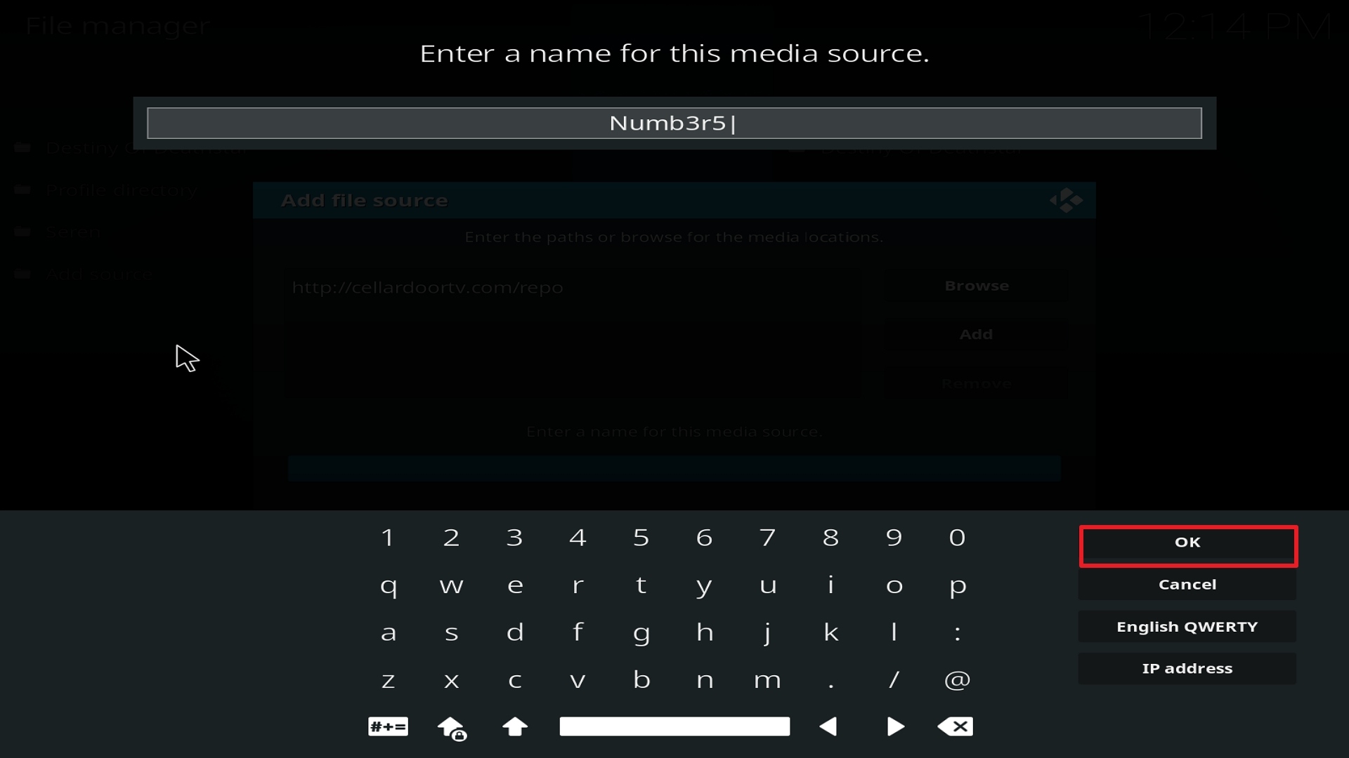 Step 13 Installing Numb3r5 on Kodi