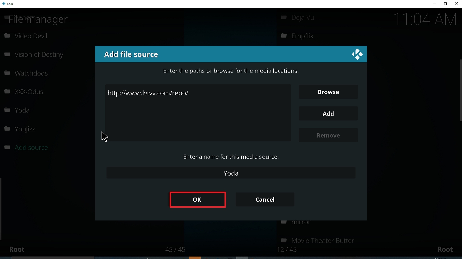 Step 14 Installing Yoda on Kodi