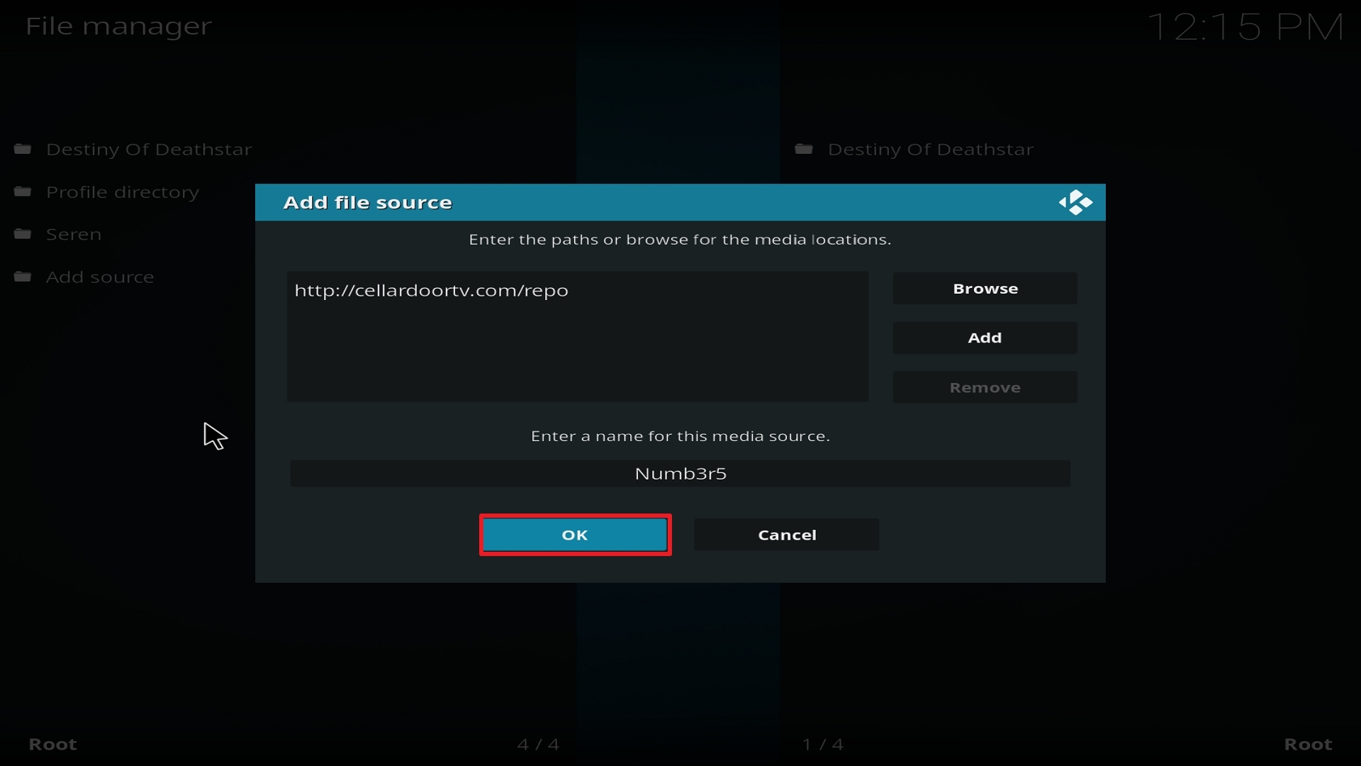 Step 14 Installing Numb3r5 on Kodi