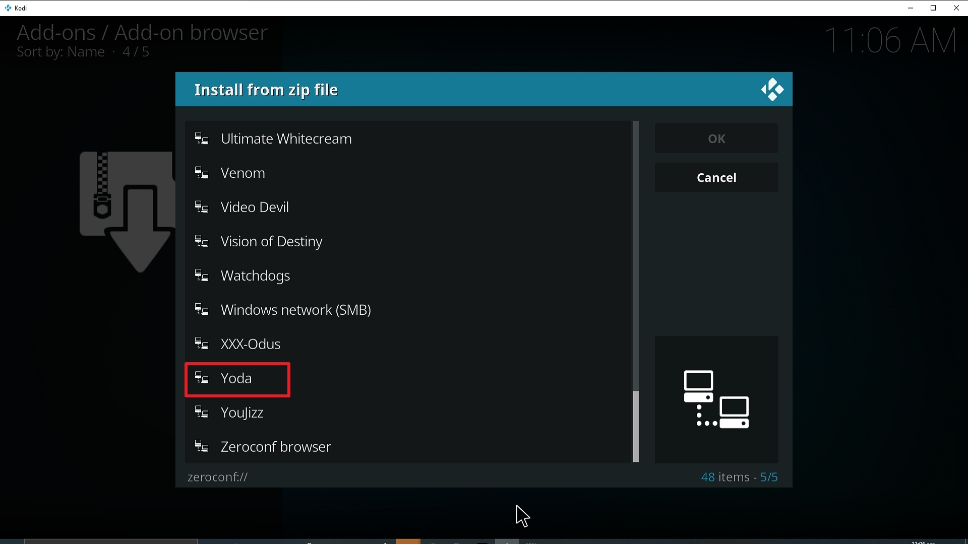Step 17 Installing Yoda on Kodi