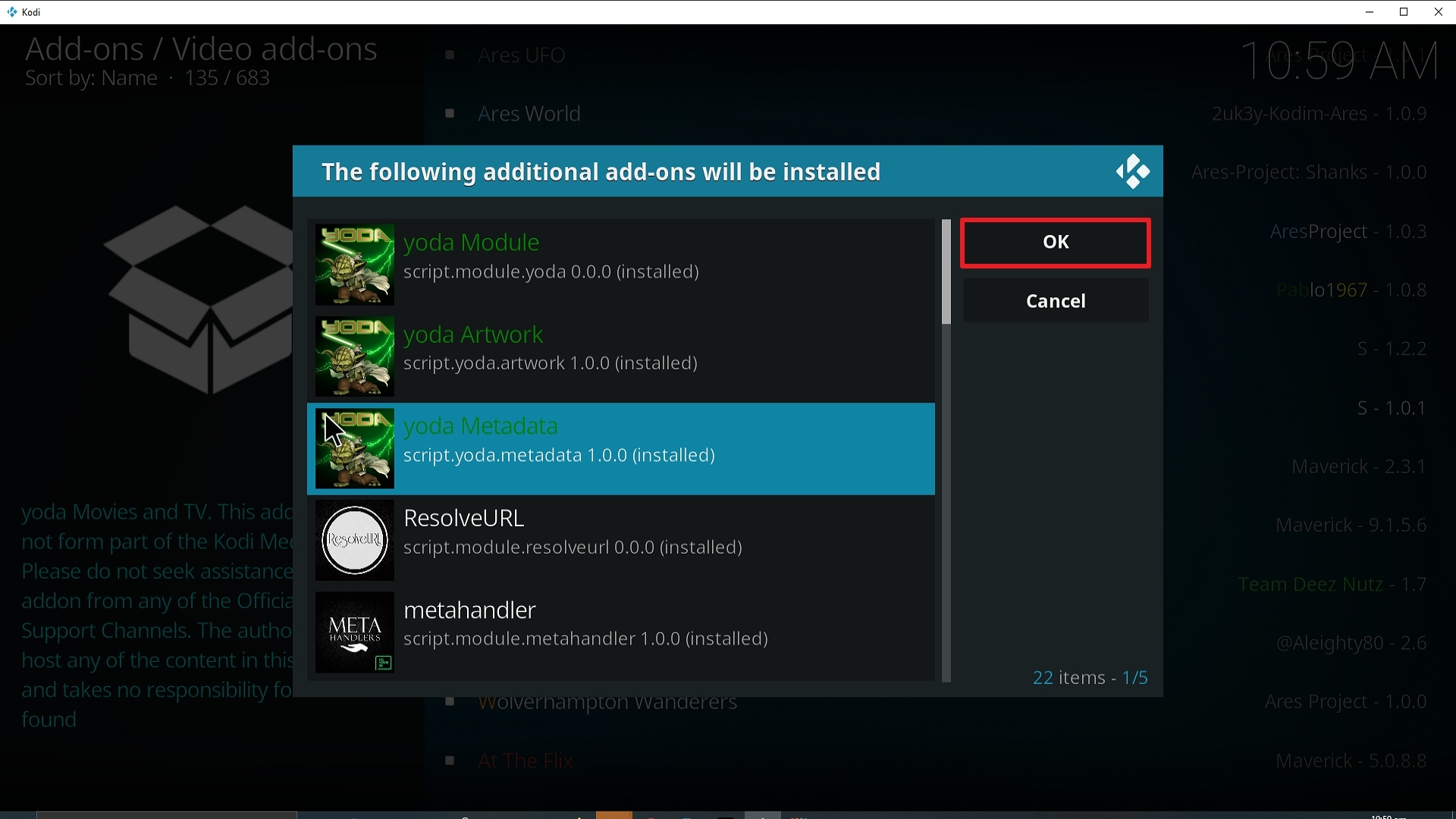 Step 24 Installing Yoda on Kodi