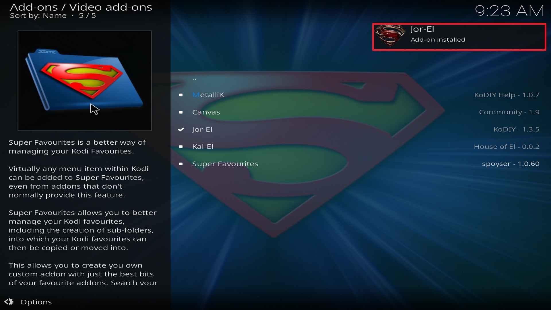 Step 25 Installing Jor-El on Kodi