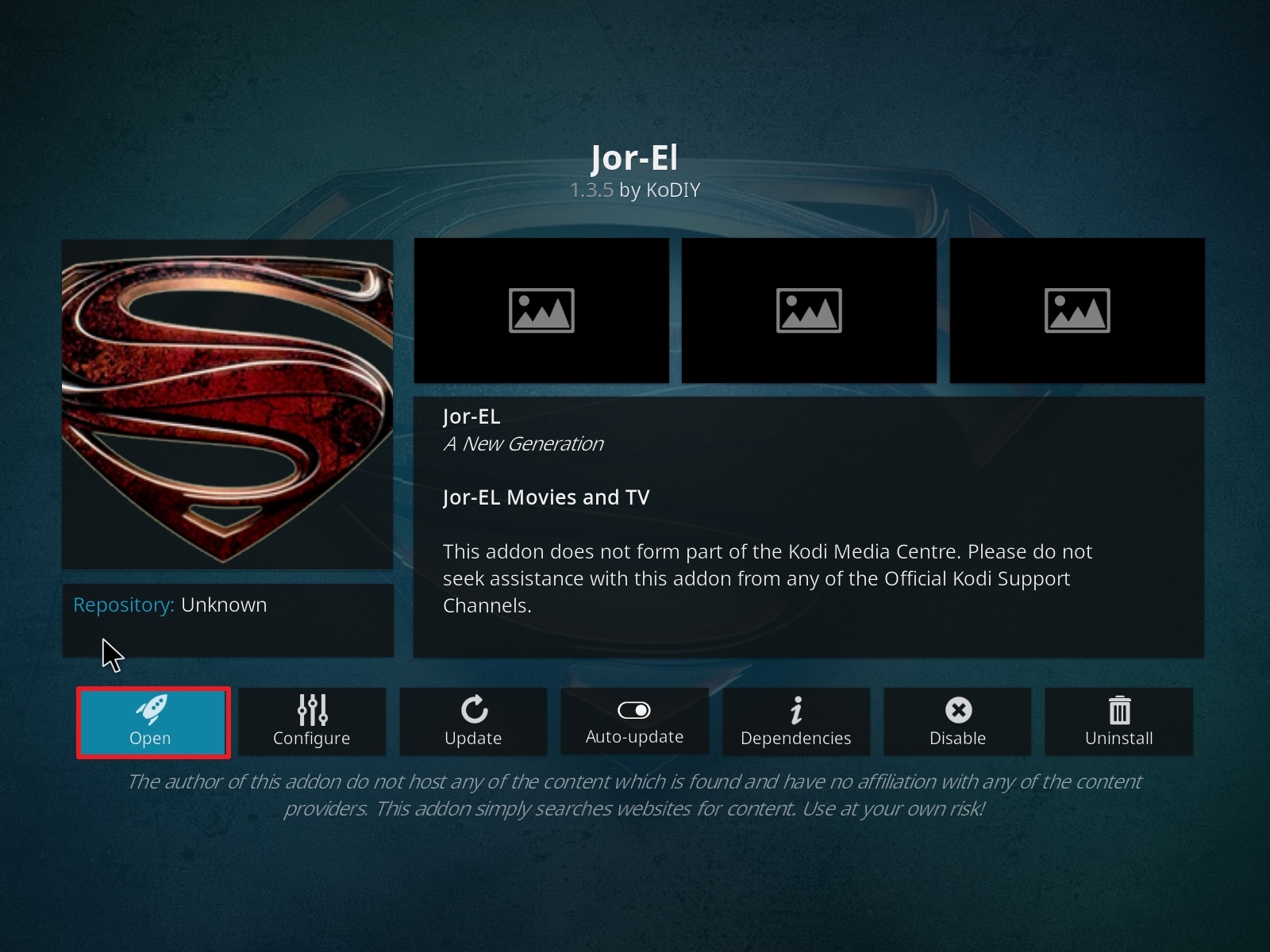 Step 26 Installing Jor-El on Kodi