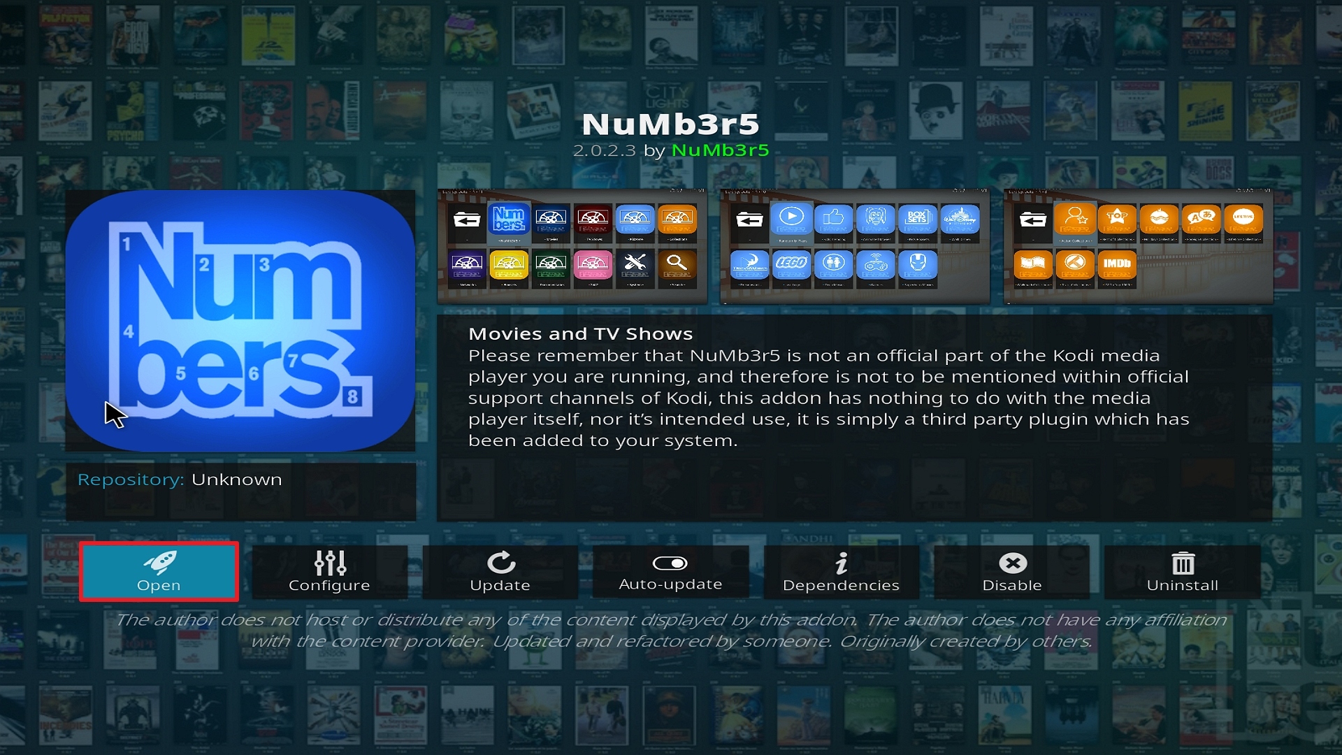 Step 26 Installing Numb3r5 on Kodi