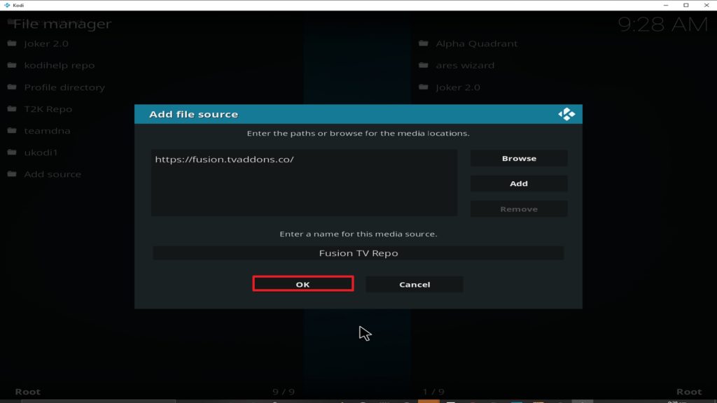 Step 14 Installing fusion addon on Kodi