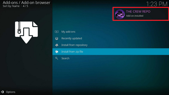 Install The Crew Addon on Kodi