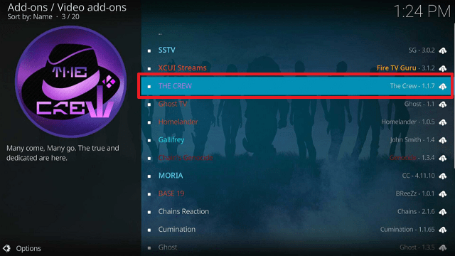 Install The Crew Addon on Kodi