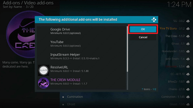 Install The Crew Addon on Kodi