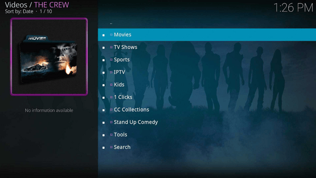 Install The Crew Addon on Kodi
