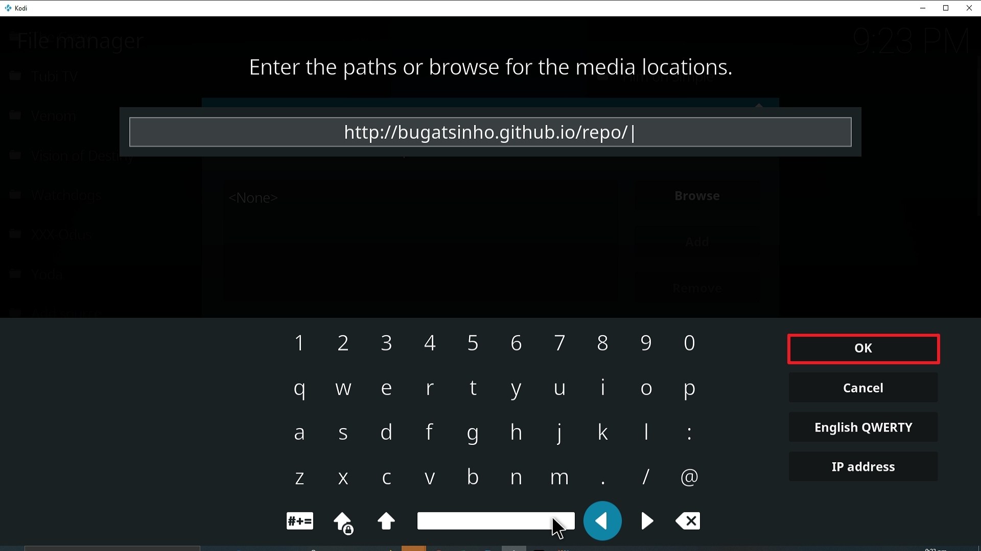 Step 10 Installing Sport365 Live addon on Kodi