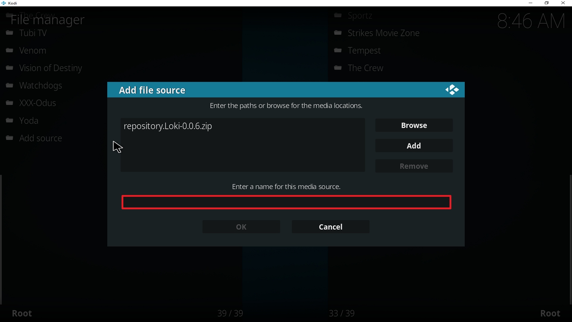Step 11 Installing Loki addon on Kodi