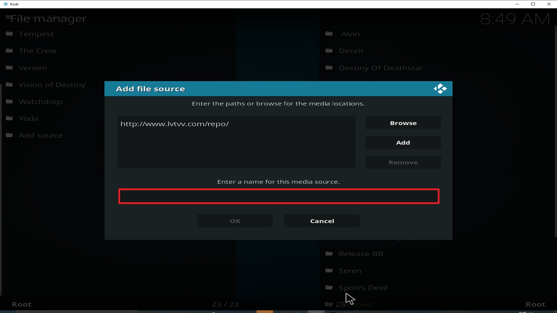 Step 11 Installing cCloud TV addon on Kodi