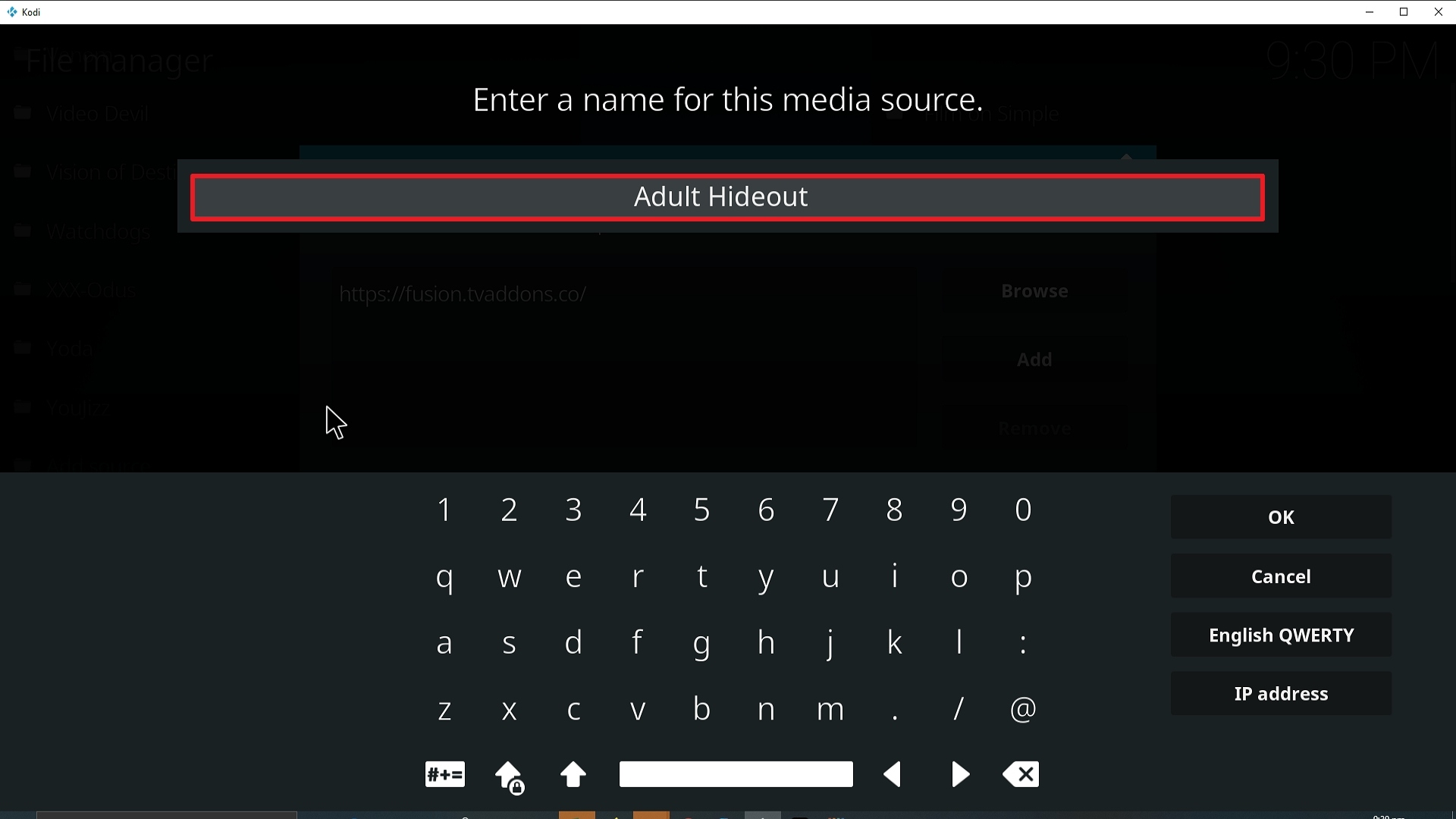 Step 12 Installing Adult Hideout Kodi addon on Kodi