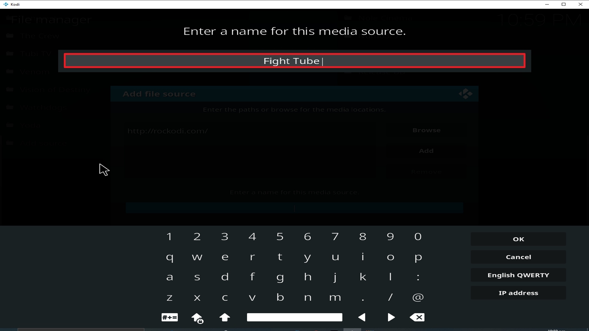 Step 12 Installing Fight Tube addon on Kodi