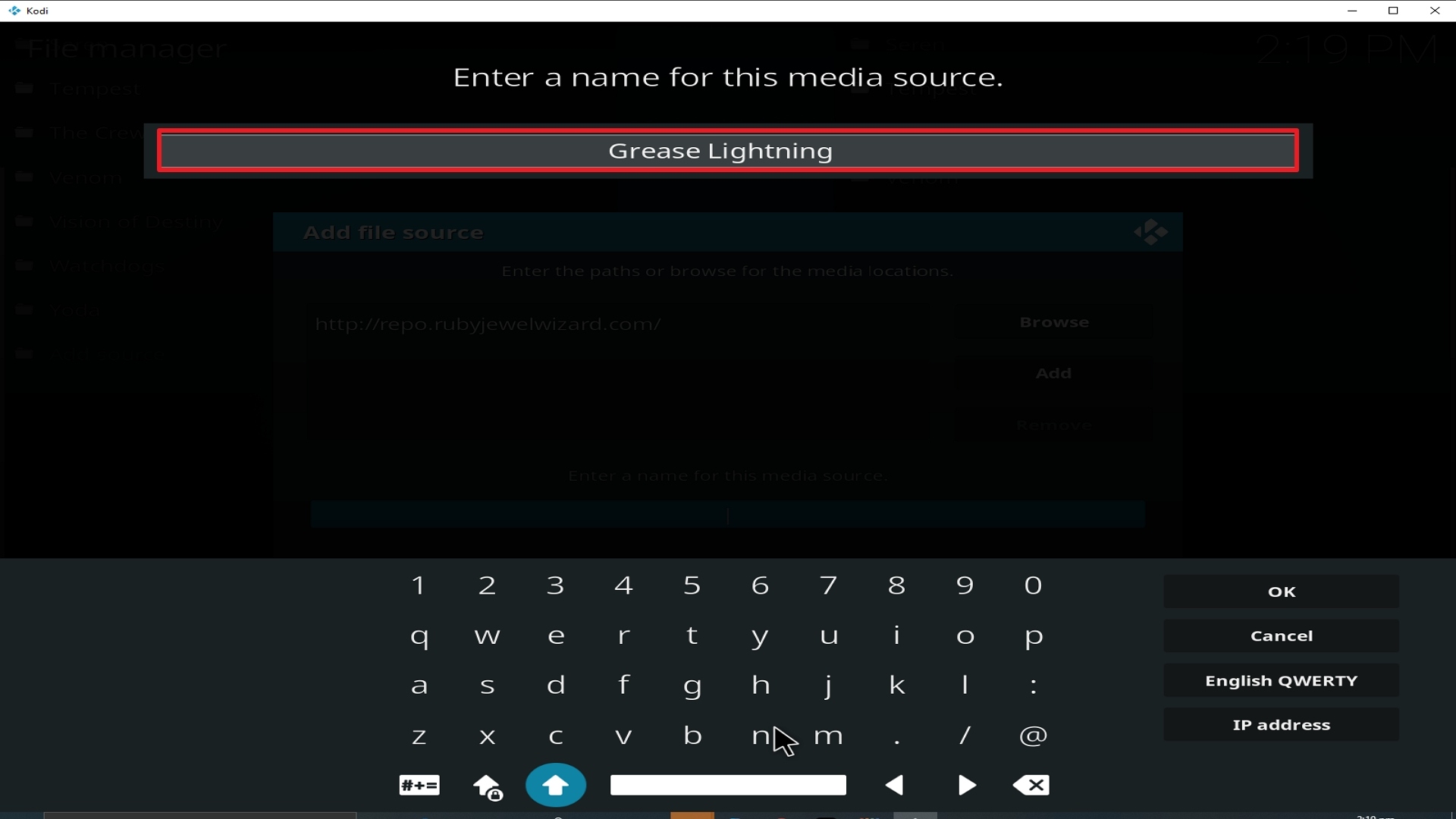 Step 12 Installing Grease Lightning addon on Kodi