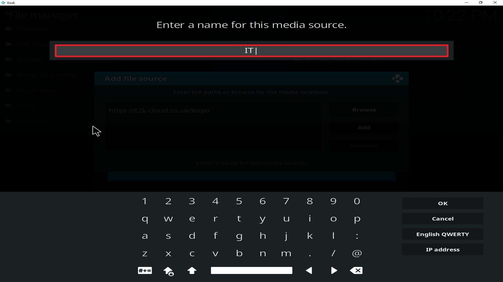 Step 12 Installing IT addon on Kodi