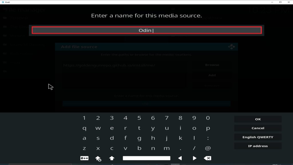 Step 12 Installing Odin addon on Kodi