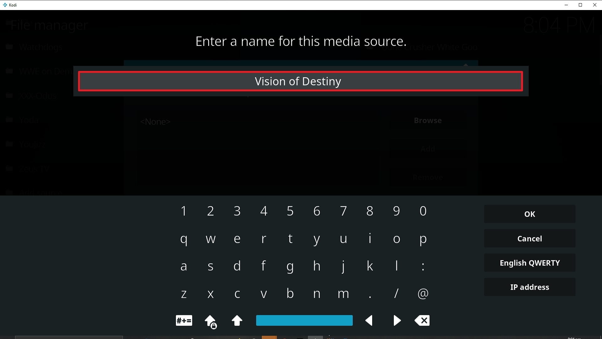 Step 12 Installing Vision of Destiny addon on Kodi