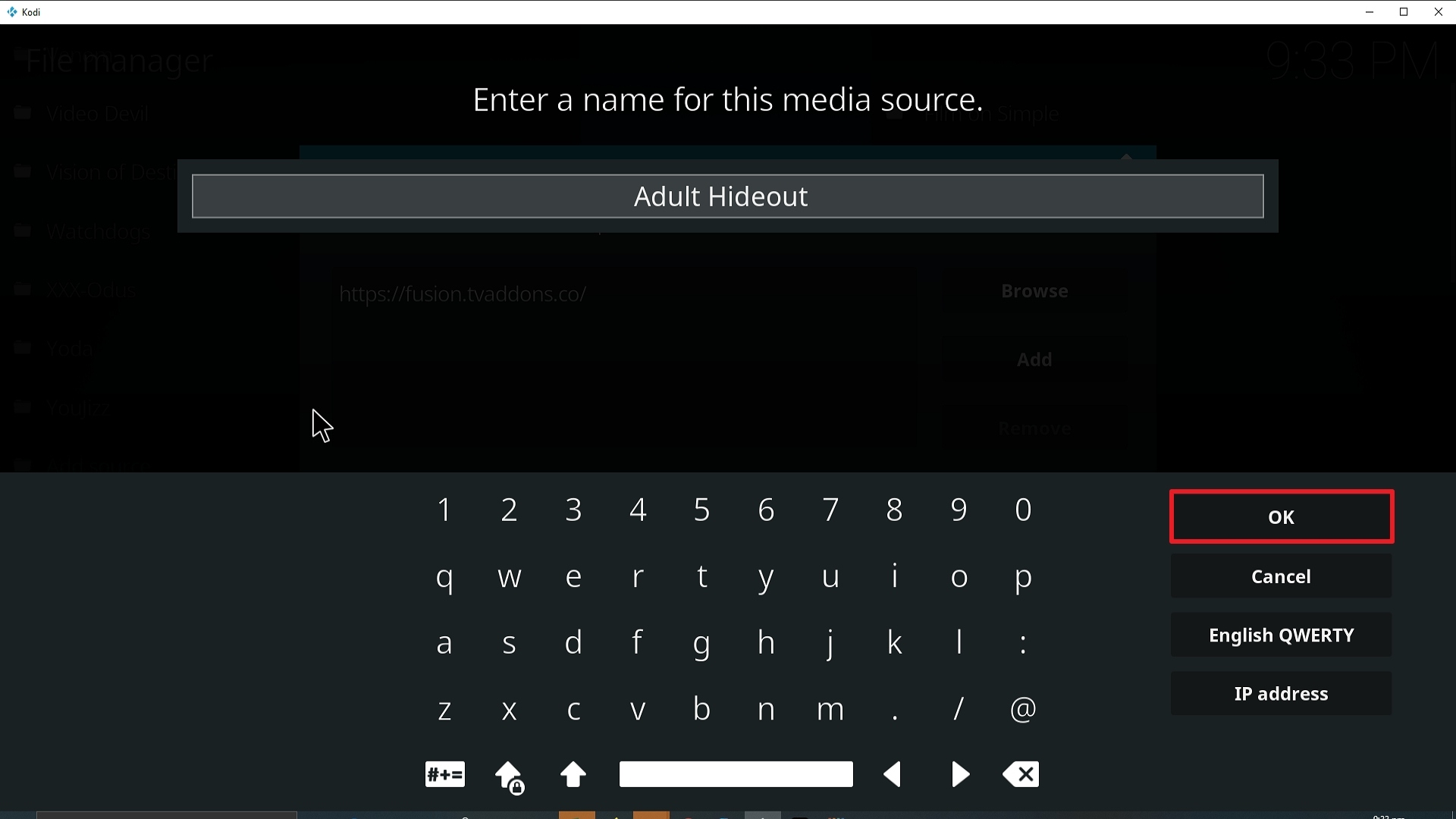 Step 13 Installing Adult Hideout Kodi addon on Kodi