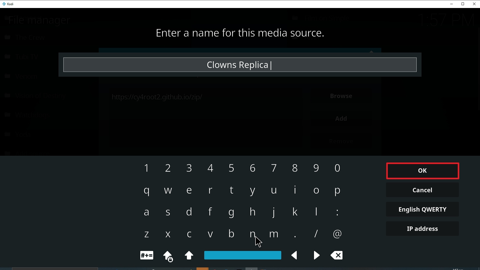 Step 13 Installing Clowns RepLica addon on Kodi