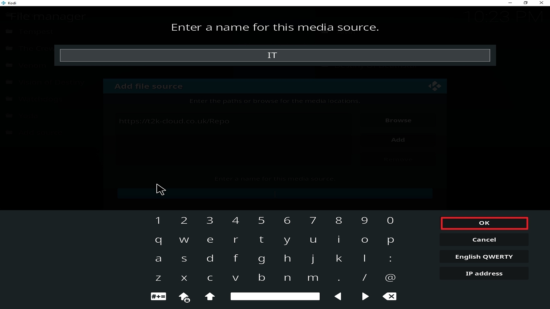 Step 13 Installing IT addon on Kodi