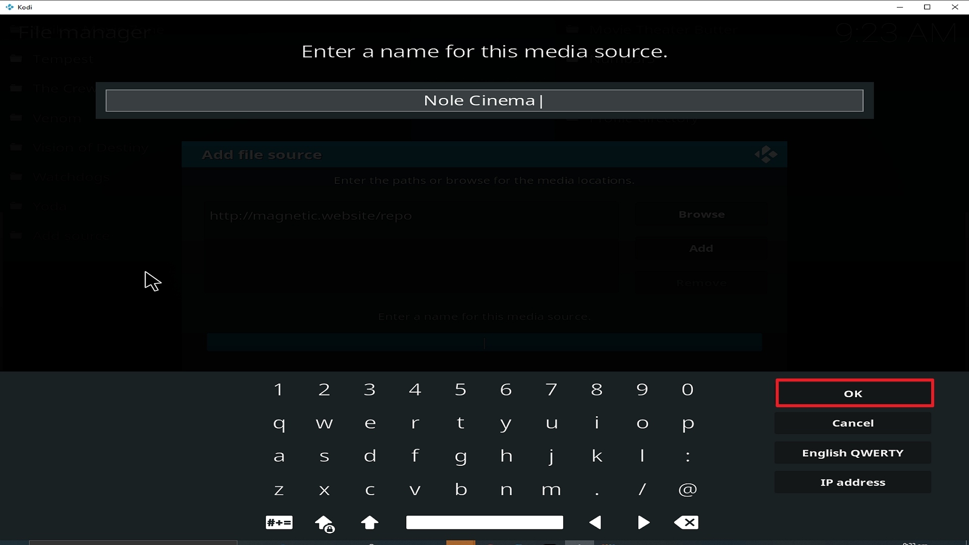 Step 13 Installing Nole Cinema addon on Kodi