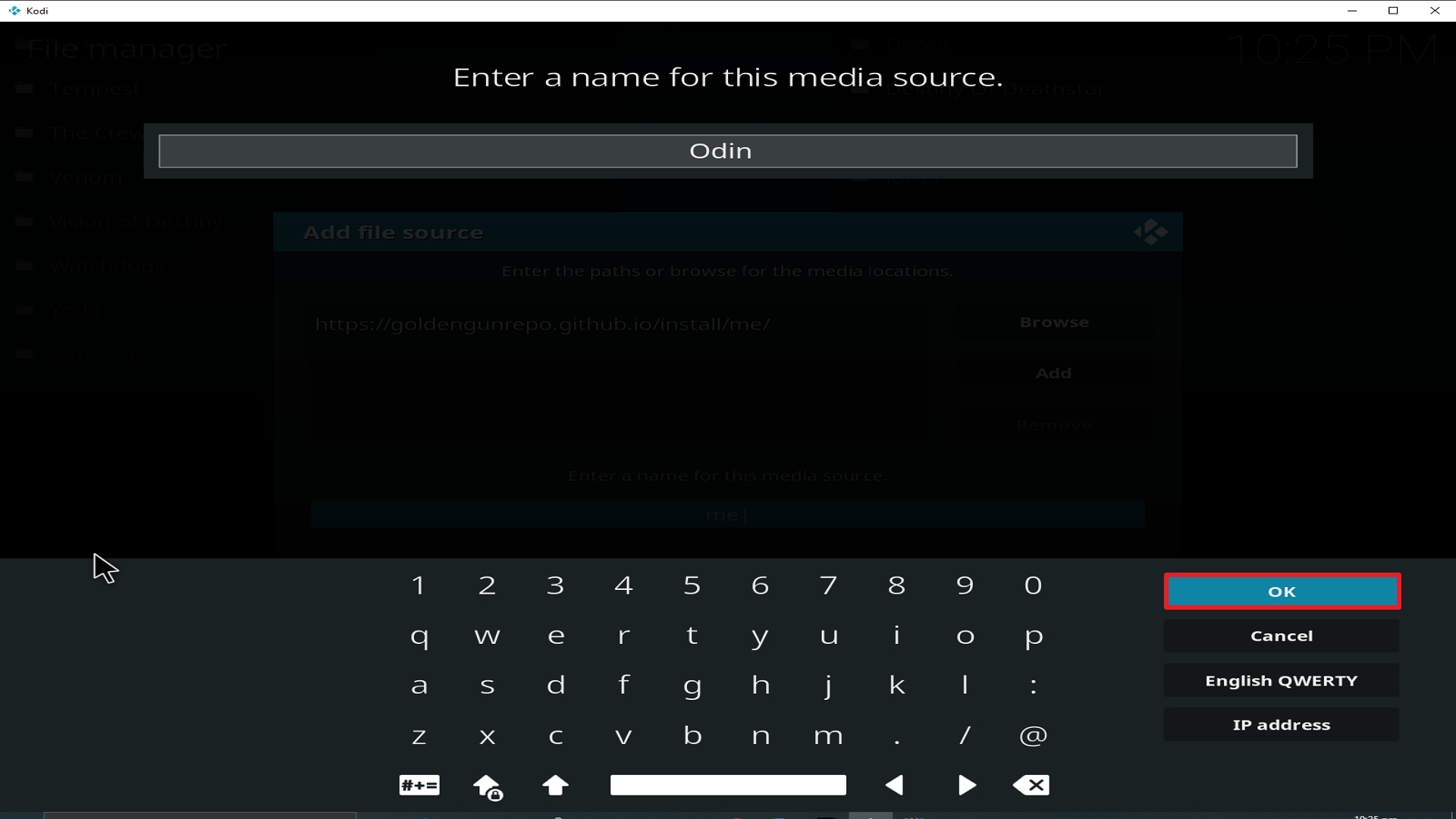 Step 13 Installing Odin addon on Kodi