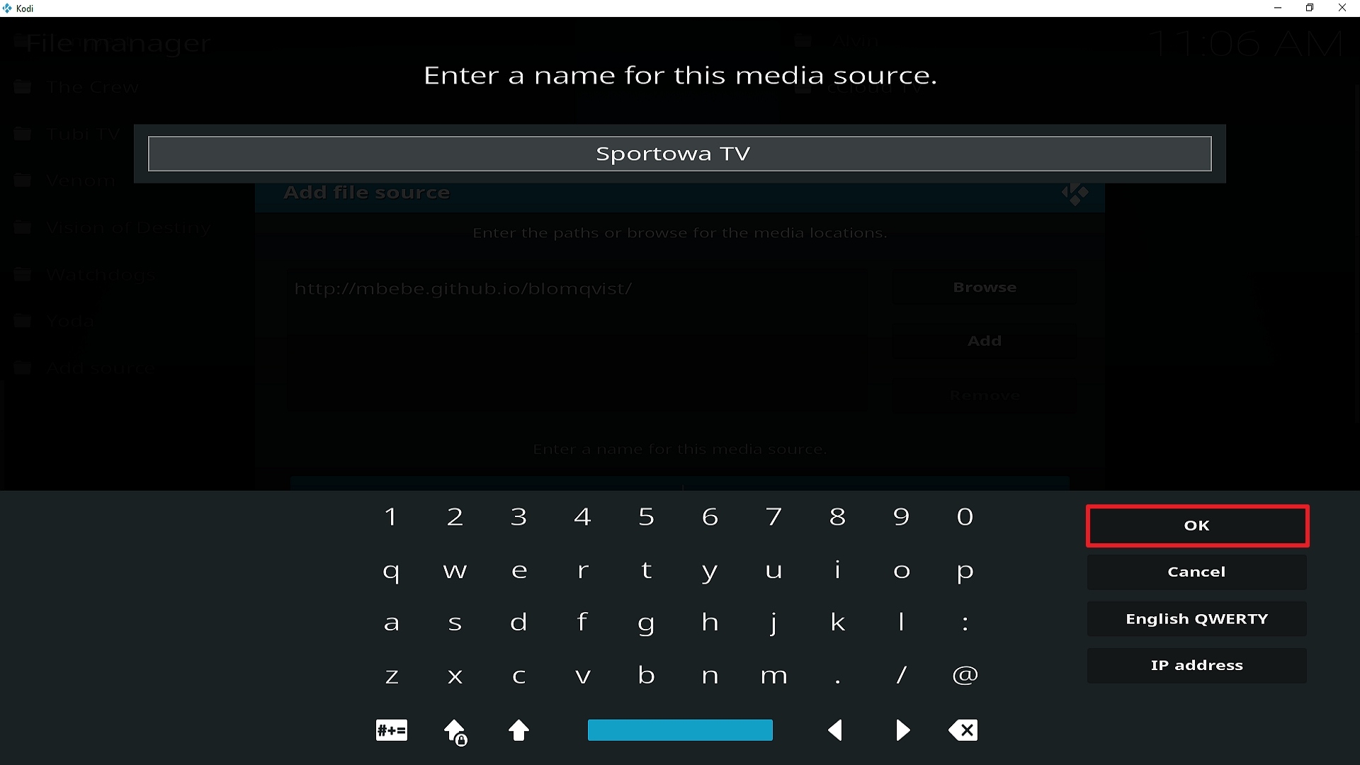 Step 13 Installing Sportowa TV addon on Kodi