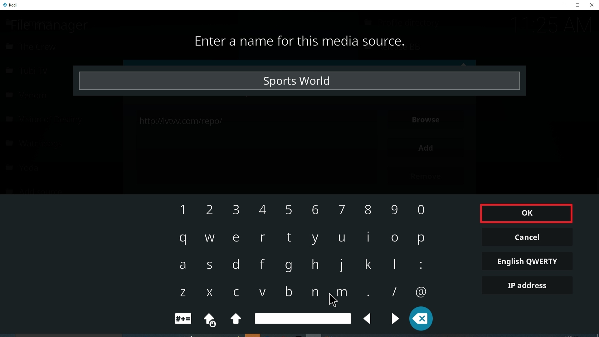 Step 13 Installing Sports World addon on Kodi