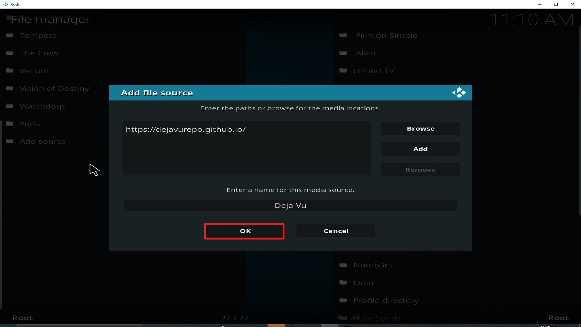 Step 14 Installing Deja Vu addon on Kodi