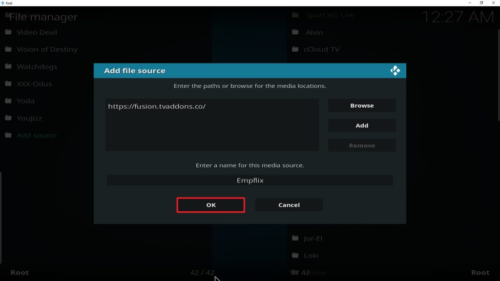 Step 14 Installing Empflix Kodi addon on Kodi