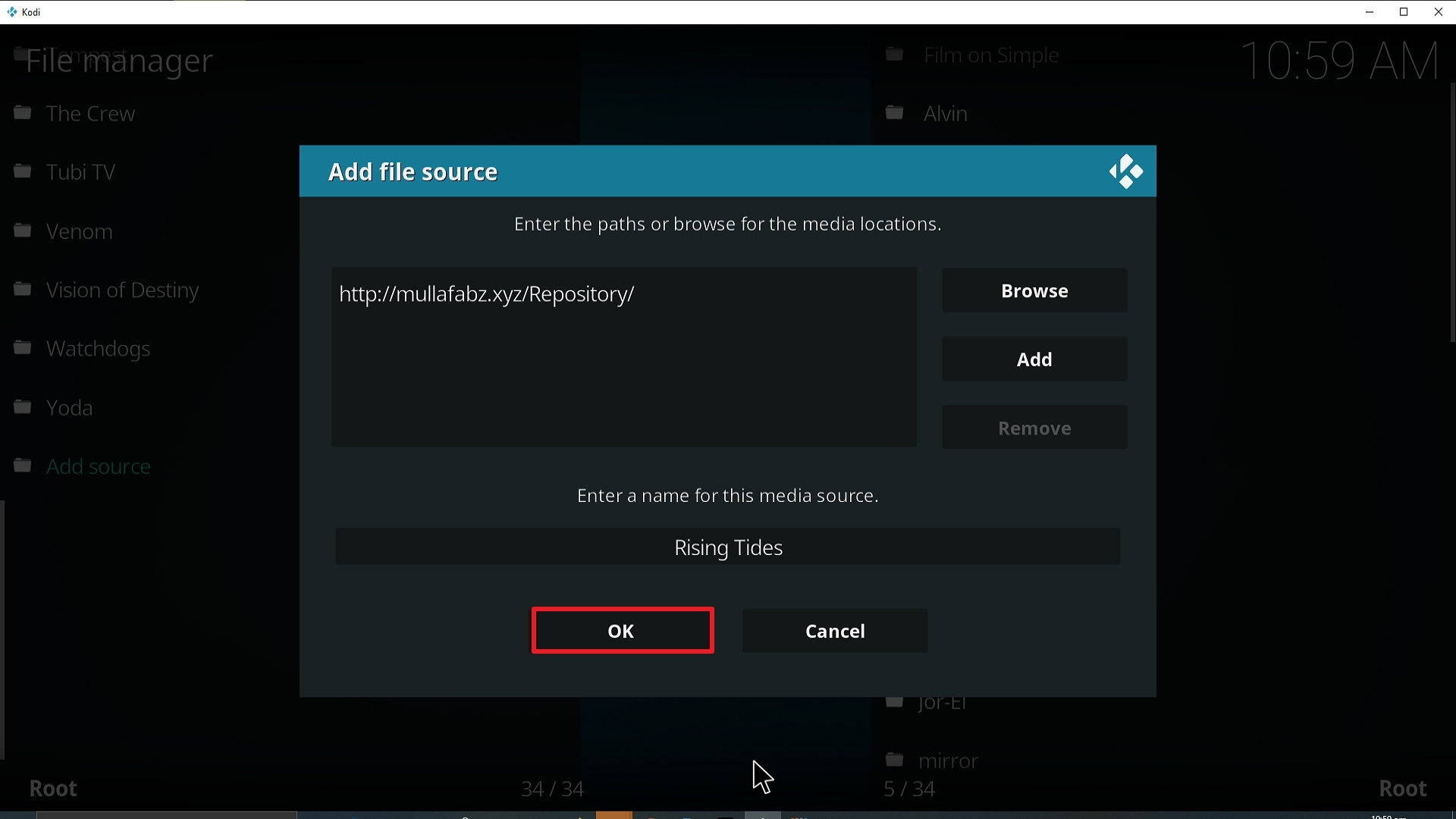 Step 14 Installing Rising Tides addon on Kodi