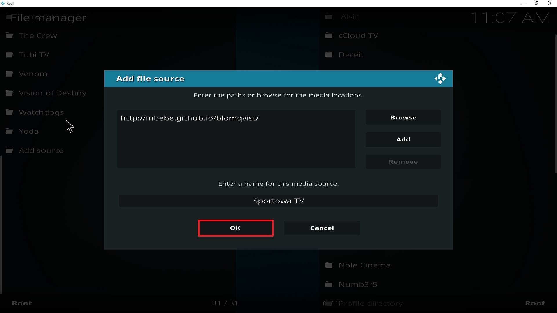 Step 14 Installing Sportowa TV addon on Kodi