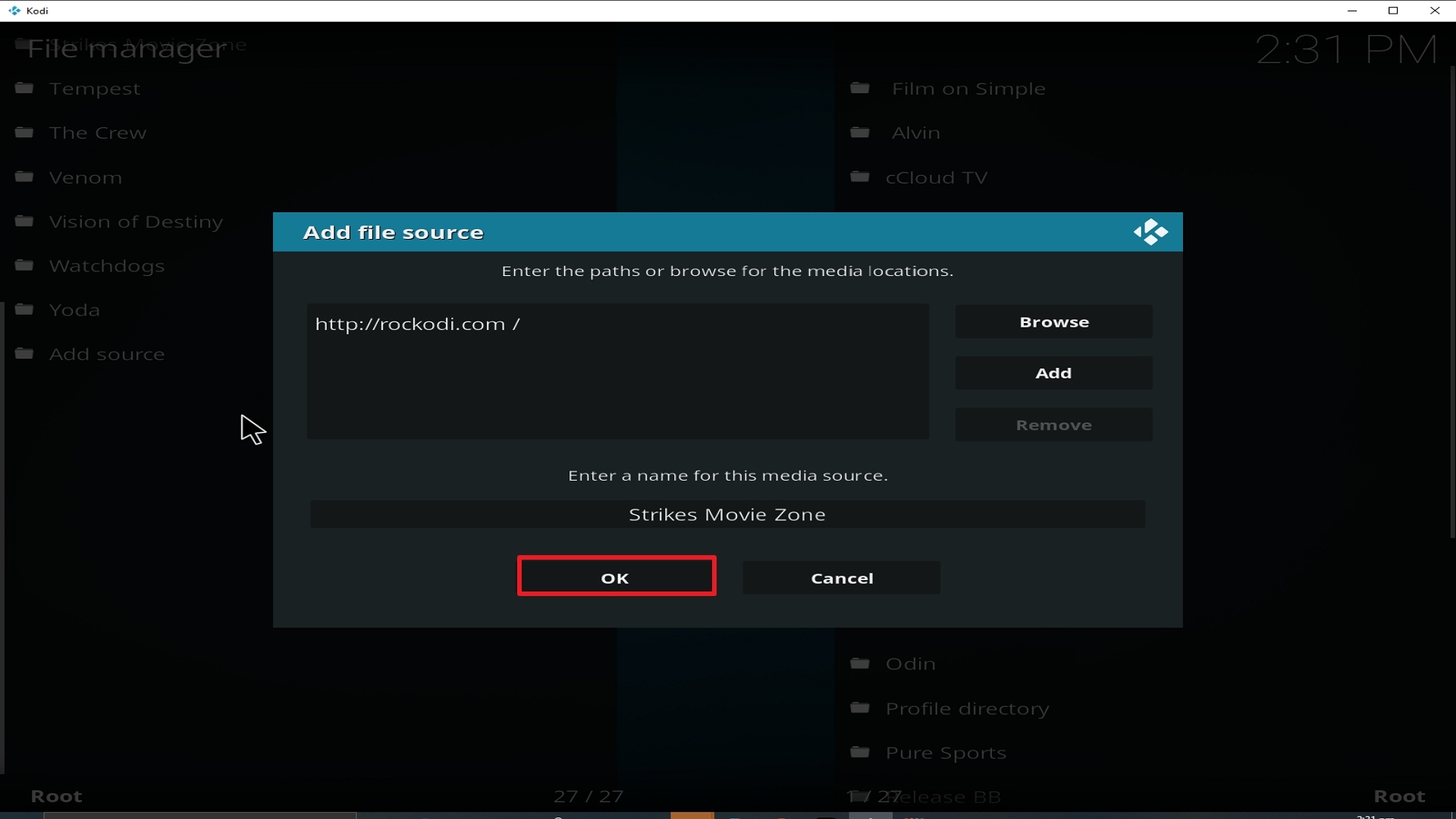 Step 14 Installing Strikes Movie Zone addon on Kodi