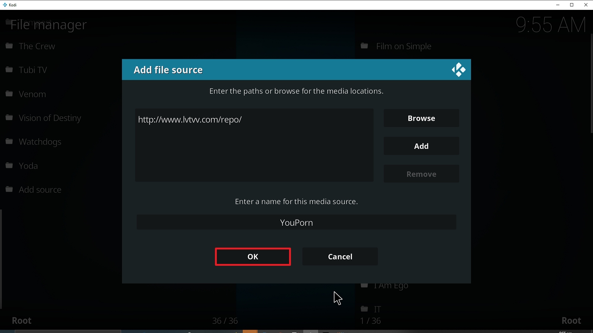 Step 14 Installing YouPorn addon on Kodi